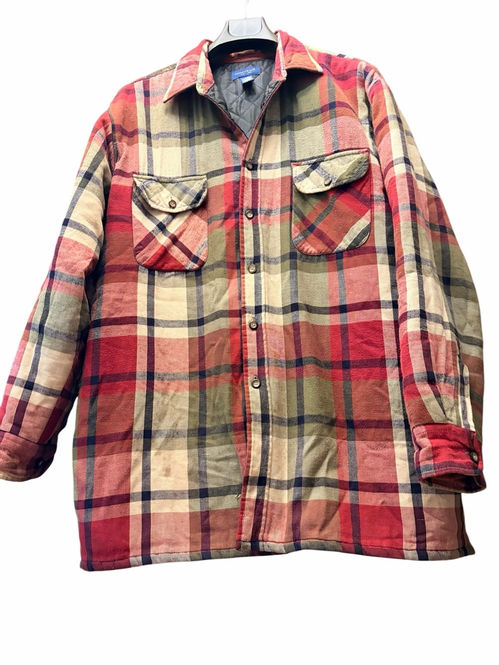 Vintage Towncraft Cotton Flannel Jacket XL Warm Autumn Layers Y2K Pockets